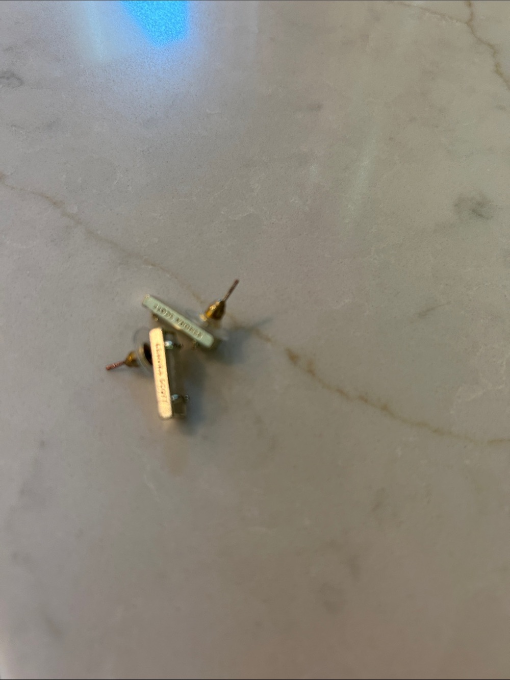 Kendra Scott Gold Iridescent Druzy Bar Stud Earrings - Picture 5 of 11
